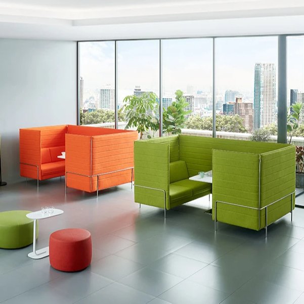 Metal frame Office/Library single person booth with writing armrest