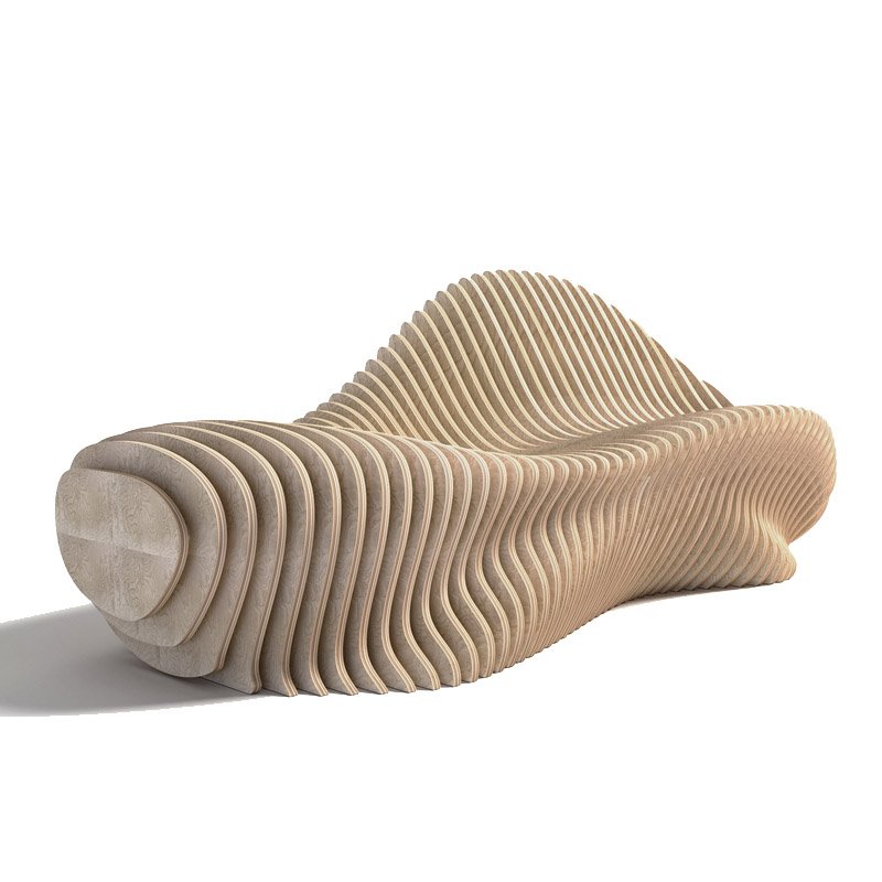 Custom parametric furniture Modular furniture modern wooden park bench garden seats living room sofas wood