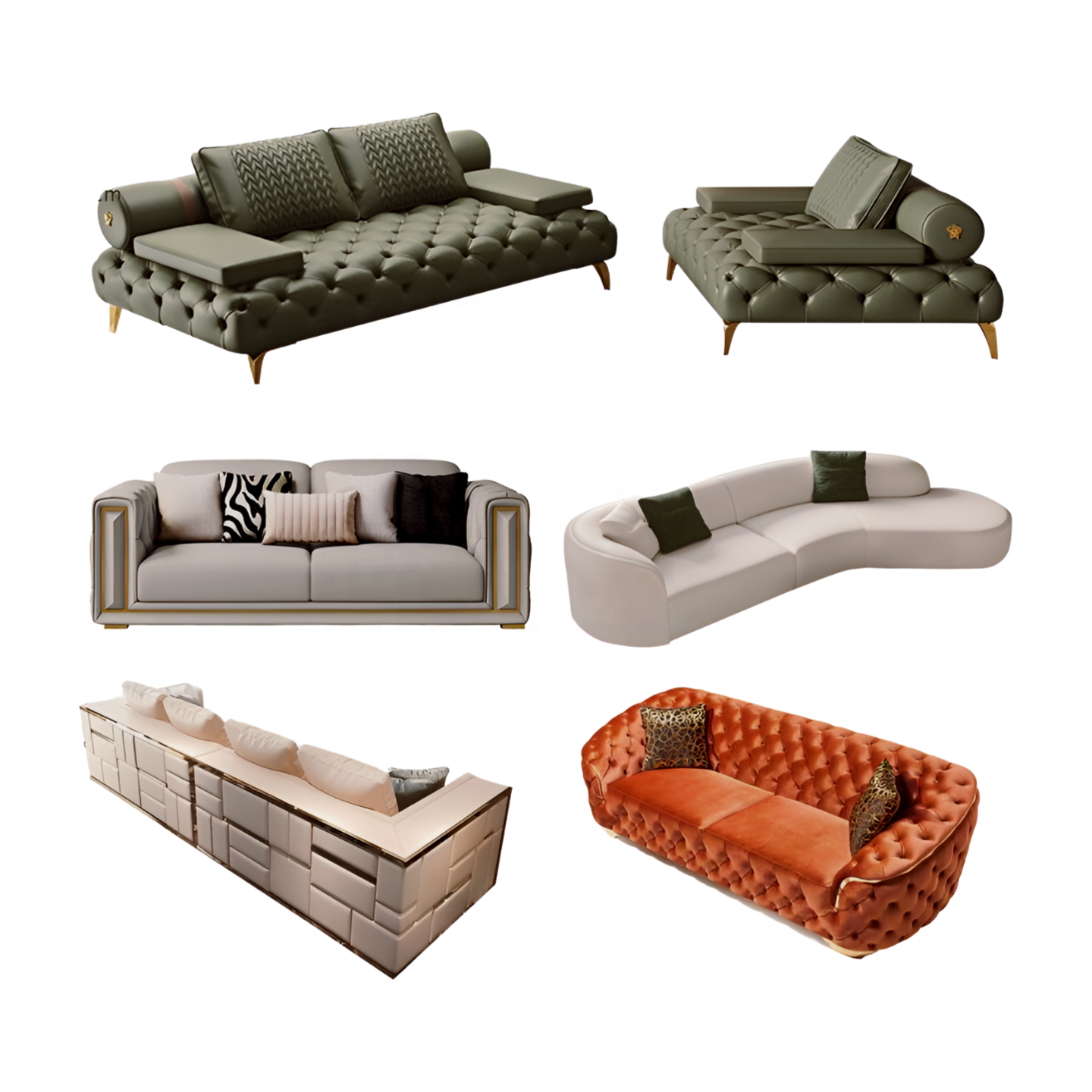 Custom italian home Couch leather sofa modern design Luxury fabric sofa living room furniture