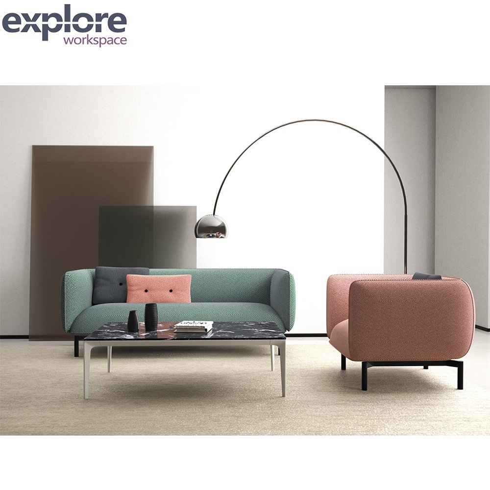 Commerical Sofa for Office Area with Fabric Uphopstery Office Sofa Business Reception Sofa