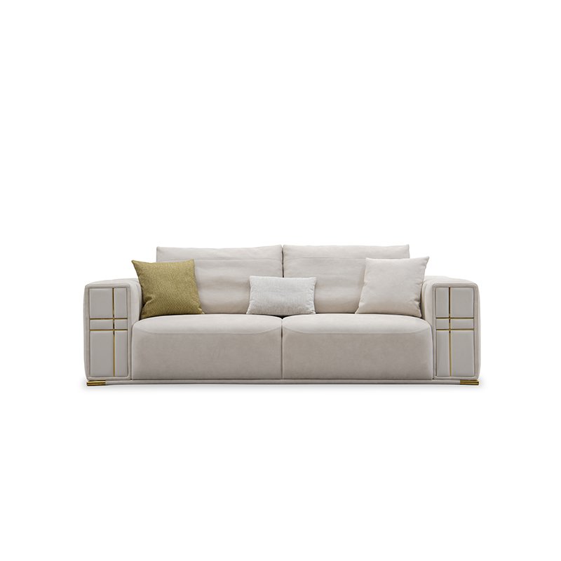 Modern Luxury Furniture Living Room White Cloth Upholstered Fabric Sofa For Home Office Hotel Apartment