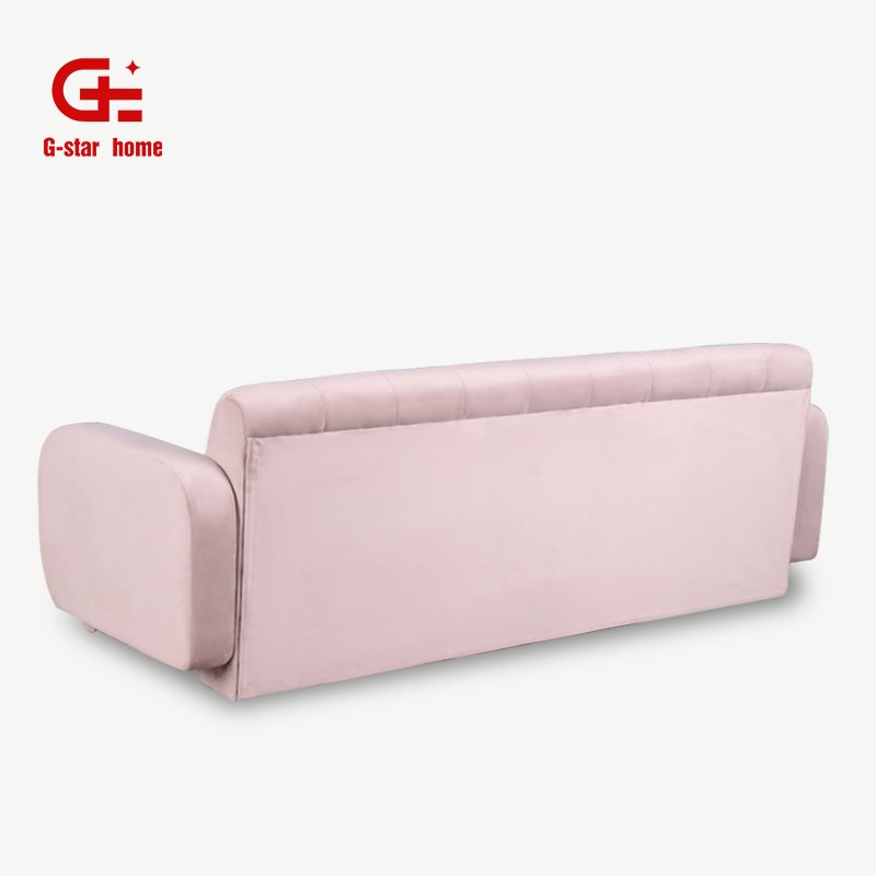 Modular Living Room Sofa Set Pink Velvet Home Office Three Seater Couch