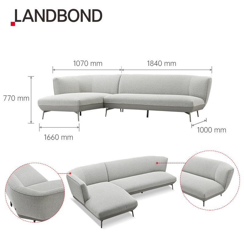 Living Room Nordic Modern Style Furniture Sets Design Fabric Corner Sofa Lounge Velvet Sofa Luxury L Shaped Sofa