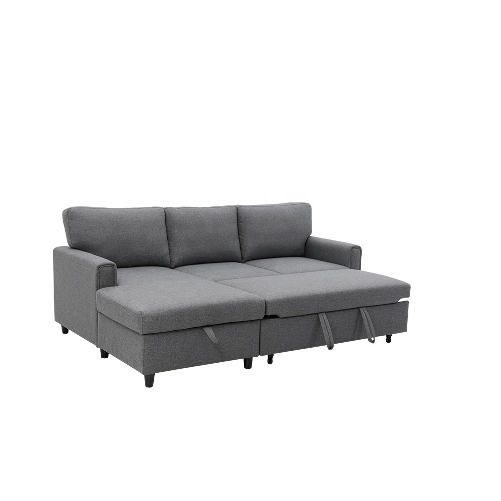 American classic multi-function with storage L-shaped convertble pull out folder sleeper Living room sofa