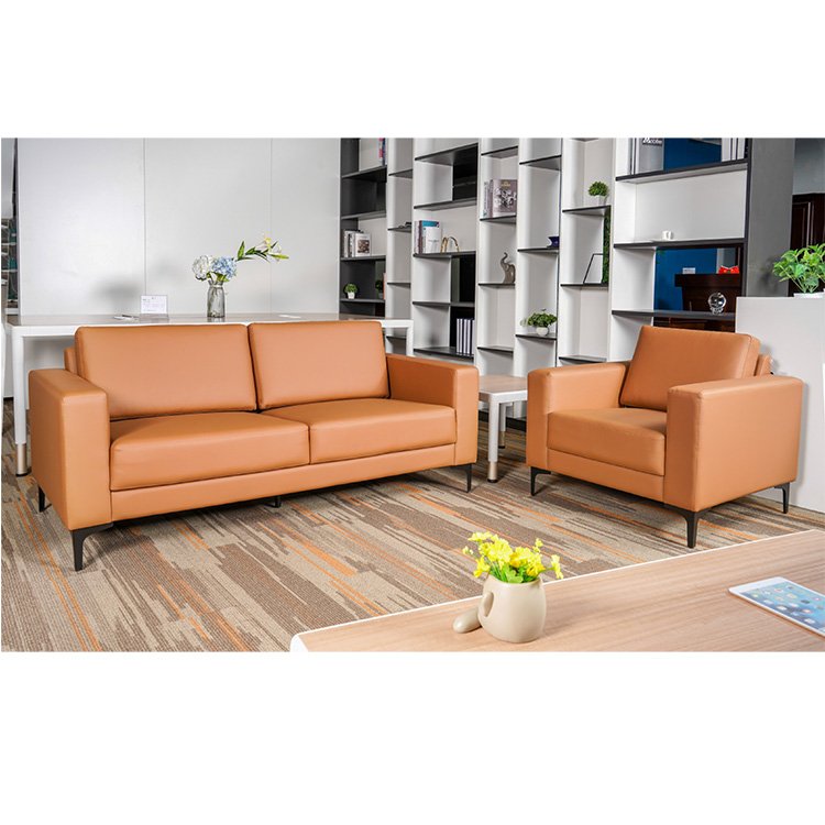 Offices Furniture Leather Pu Modern Reception Visitor Room Design Executive Offices Waiting 3 Seat Office Sofa
