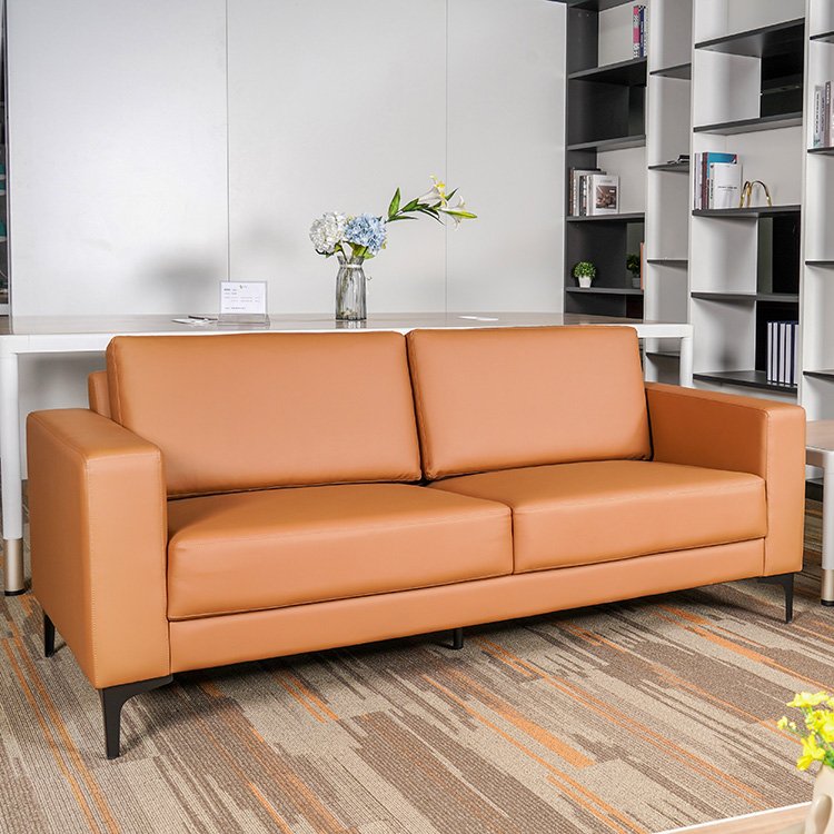 Offices Furniture Leather Pu Modern Reception Visitor Room Design Executive Offices Waiting 3 Seat Office Sofa