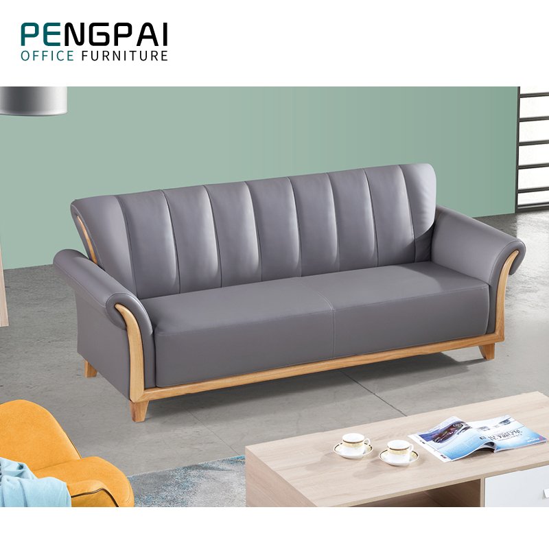 Wholesale modern design solid wood frame Office furniture leather executive office sofa