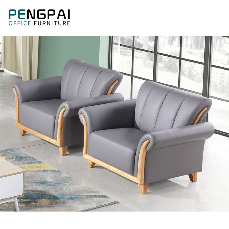 Wholesale modern design solid wood frame Office furniture leather executive office sofa