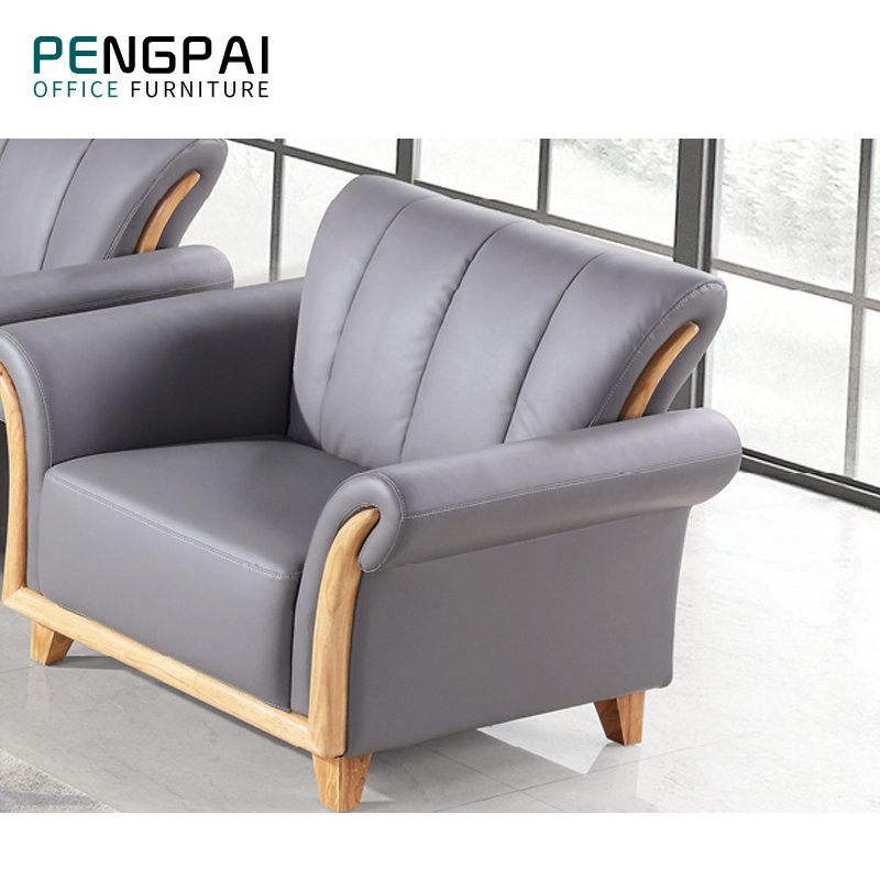 Wholesale modern design solid wood frame Office furniture leather executive office sofa