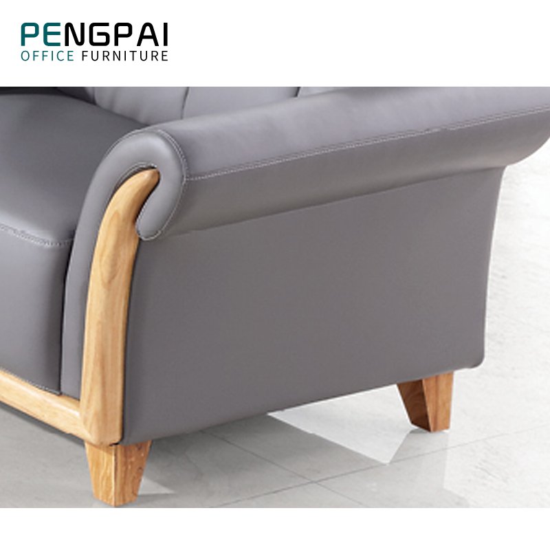 Wholesale modern design solid wood frame Office furniture leather executive office sofa