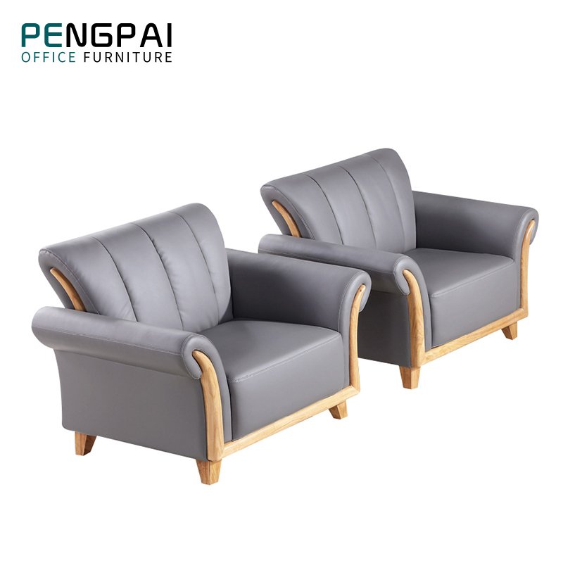 Wholesale modern design solid wood frame Office furniture leather executive office sofa