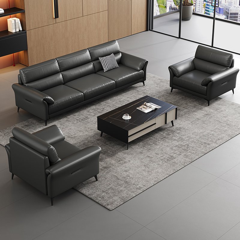 Italian Style Modern Three-Seat Home Office Sofa Versatile Modern Office Furniture for Building for Work from Home