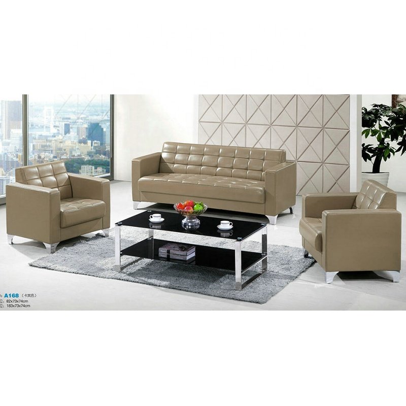 Hot Sell Office Furniture Executive Office Sofa Modern PU Sofa Set Living Room Leather Sofas