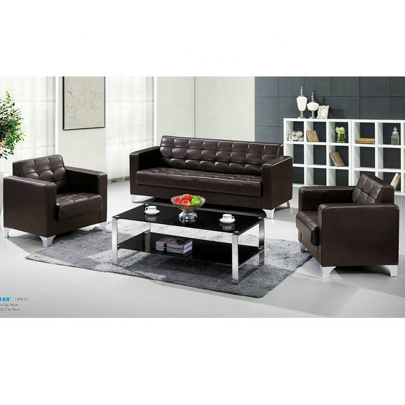 Hot Sell Office Furniture Executive Office Sofa Modern PU Sofa Set Living Room Leather Sofas