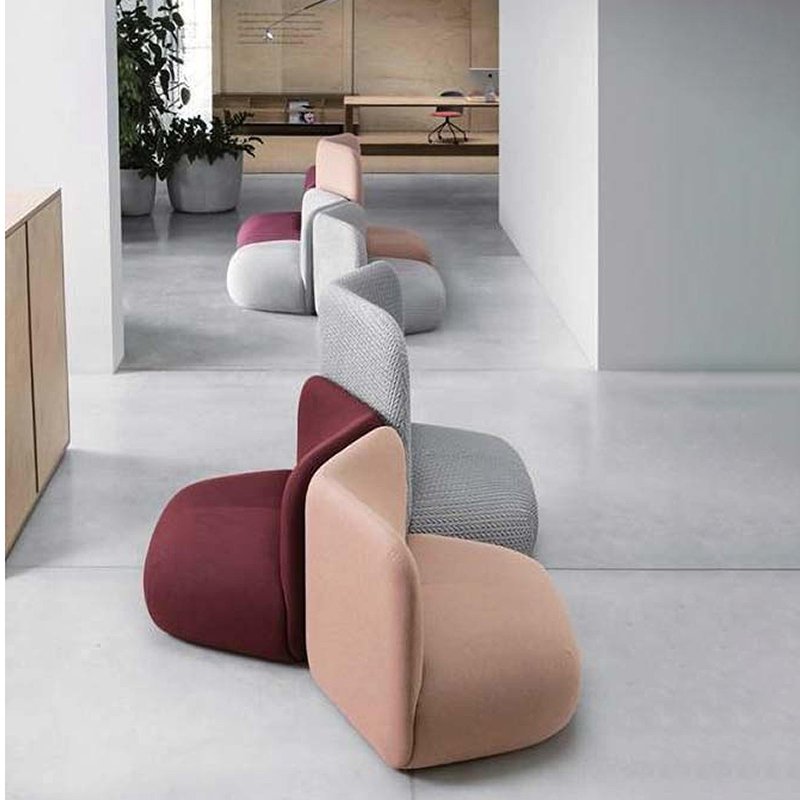 FLYA Modern Sofa Commercial Fabric Sofa Hotel Lobby Home Living Room Furniture