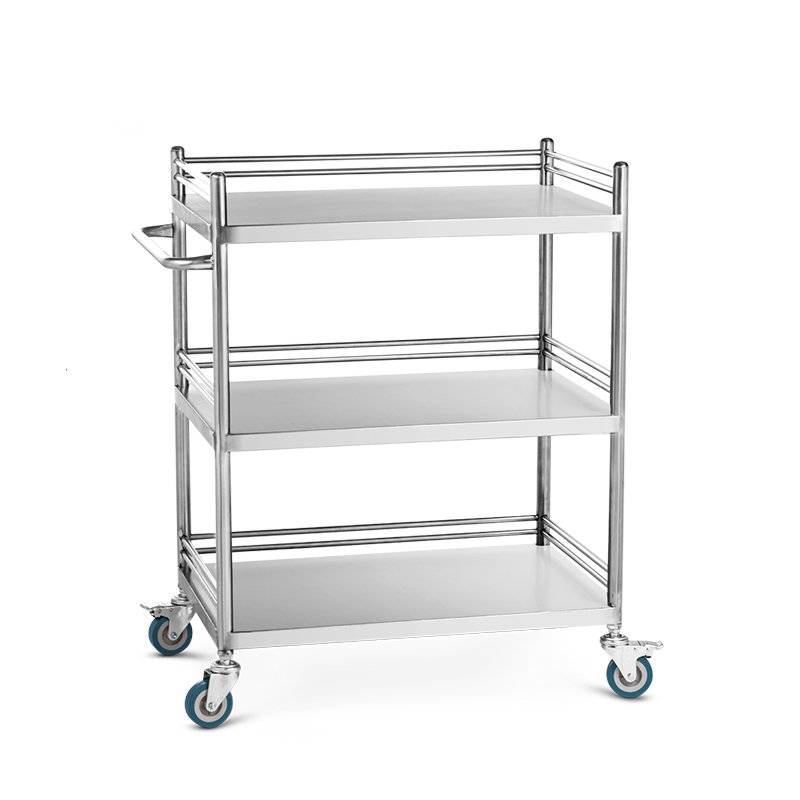 China Wholesale Ss304 Stainless Steel Polished Hospital Trolley Cart Medical