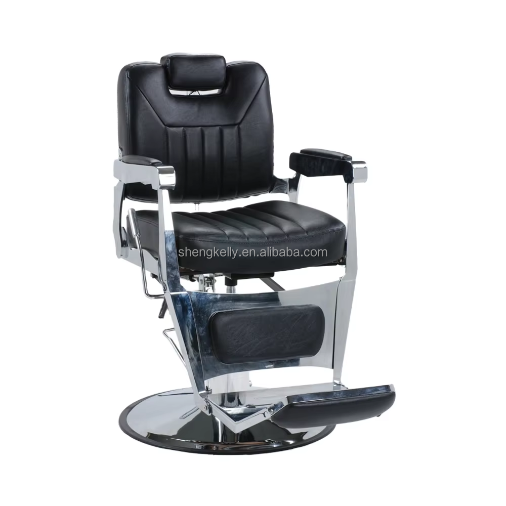 Vintage Leather Barber Chair Set Reclining PU Furniture Equipment for Salon Hair Cutting for Home & Living Room Use