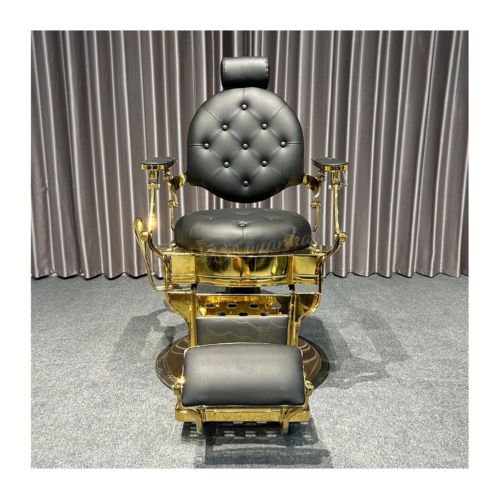 Vintage Men's Oil Head Chair Barber Shop Special Hair Salon Shaving Can Rise and Drop Barber Chair