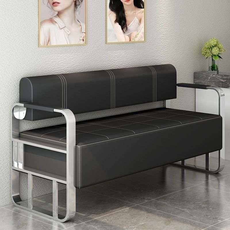 Gold salon furniture set Barbershop waiting chair Modern design luxury clothing store office reception lounge sofa