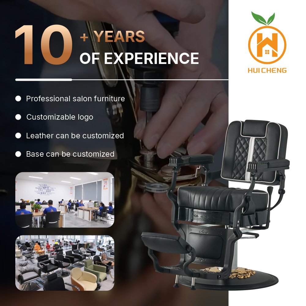 Black Gold Barber Chair Heavy reclining hairstylist chair Professional salon chair for barbershop BC8802