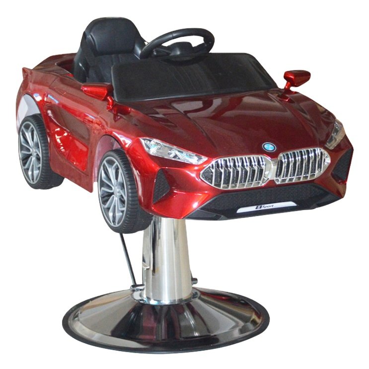 Children's Barber Chair Child Seat Cushion Hair Lift Chair Baby MP3 Music Car Haircut Seat Cartoon Car Salon Furniture