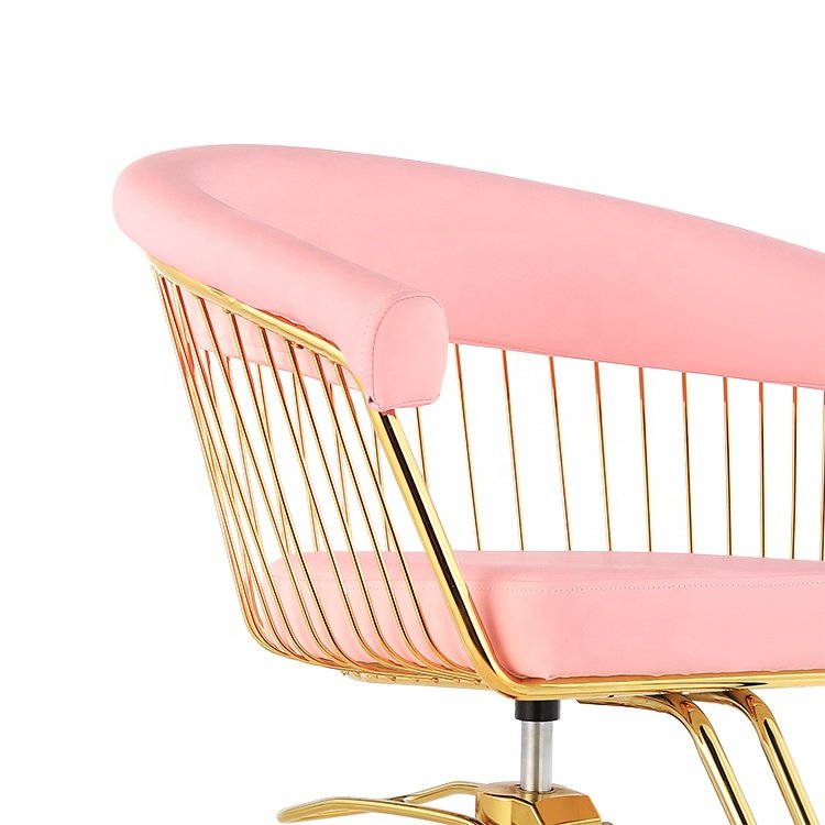 Pink Cute Hair Styling Chair Hydraulic Furniture Salon Barber Chair Hair Salon Equipment