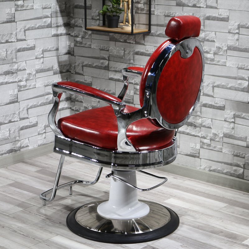 Jincheng high-quality red salon barber shop equipment antique haircut chair retro shaving chair men's barber chair