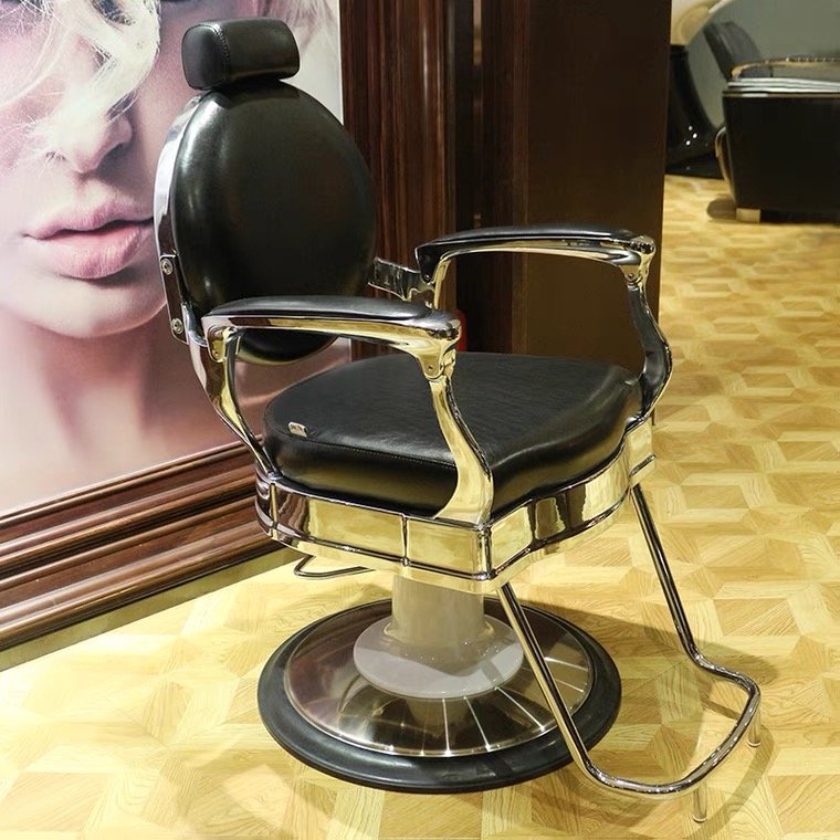Jincheng high-quality red salon barber shop equipment antique haircut chair retro shaving chair men's barber chair
