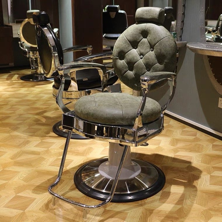 Jincheng high-quality red salon barber shop equipment antique haircut chair retro shaving chair men's barber chair