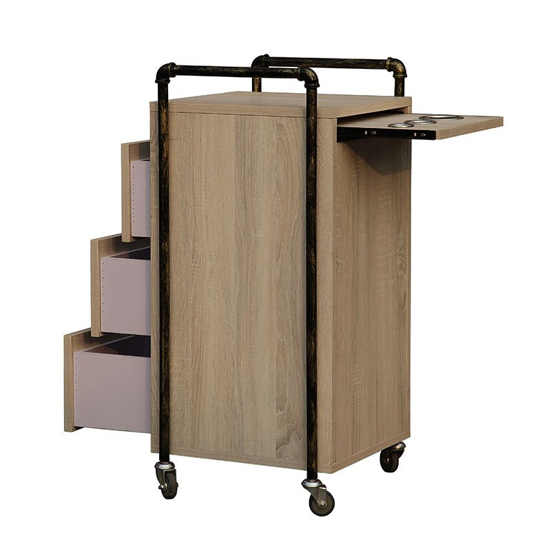 Hair Stylist Wood Cart Wooden Beauty Facial Spa Trolley Salon Trolley For Hair Salon