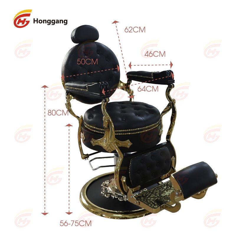 luxury professional portable gold brown hydraulic pump reclining barber shop chair for men
