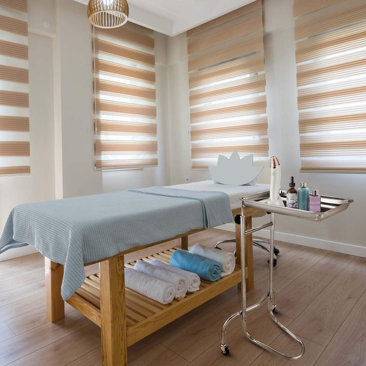 Salon Rolling Tray,Tattoo Tray Rolling Trolley Adjustable Height Utility Cart, Beauty Salon Clinic Spa Service