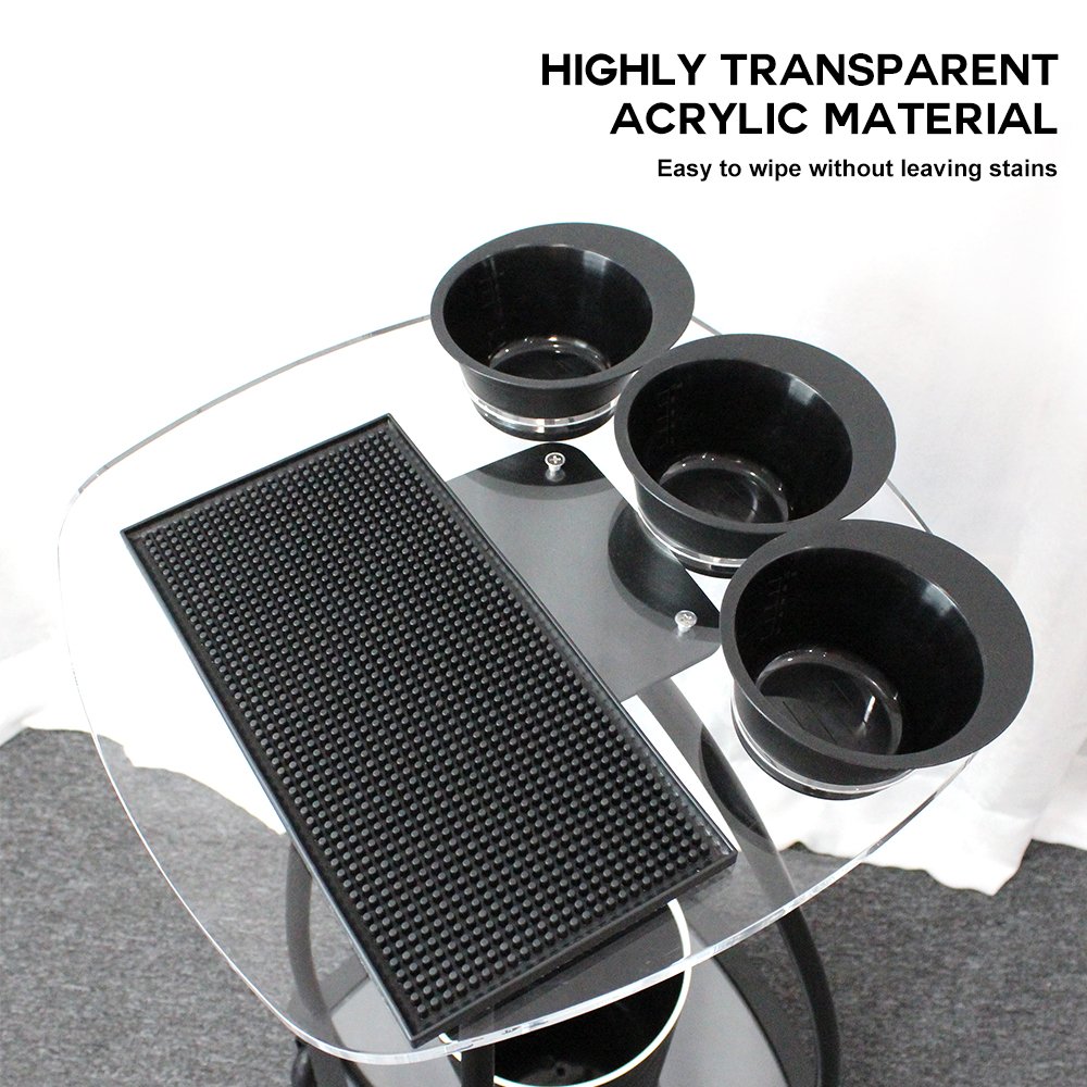 Wholesale Multi-functional Salon Tools Hairdressing Trolley Cart with Wheel Acrylic Beauty Salon Trolley