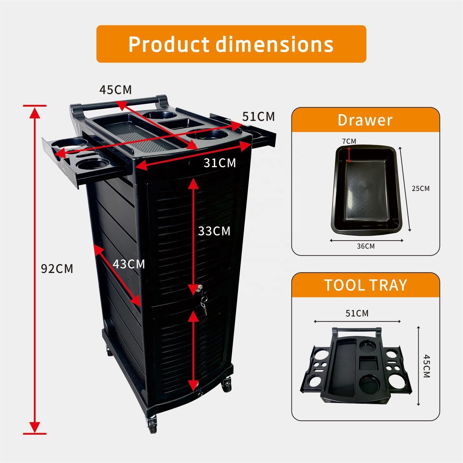Barbershop beauty salon trolley Simple storage racks can be moved multi-layer salon tool cart