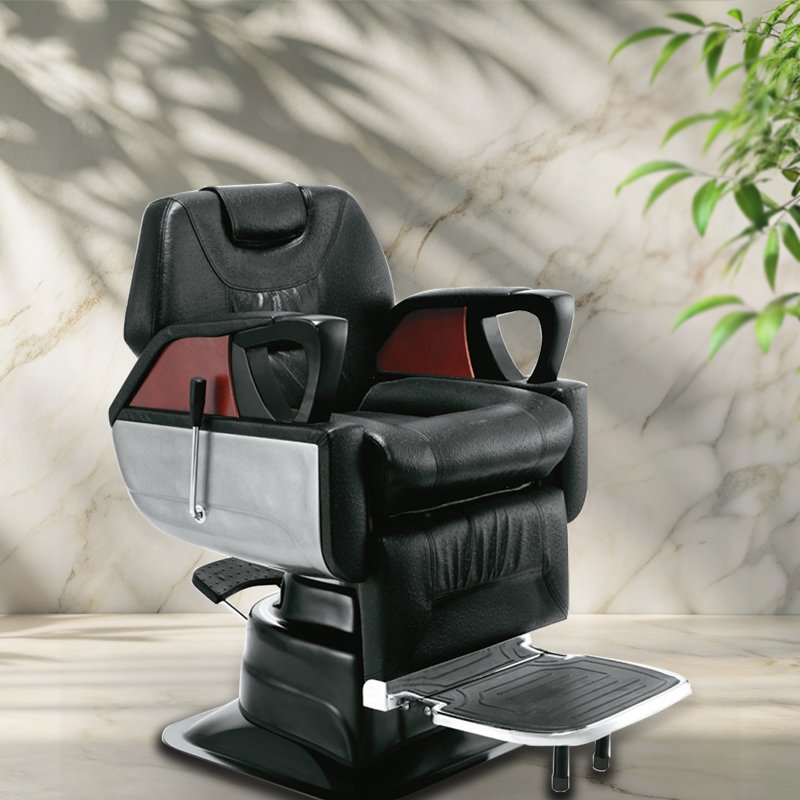 Jincheng high-end barber chair selling heavy comfortable barber shop equipment hydraulic classic hairdressing salon chair.