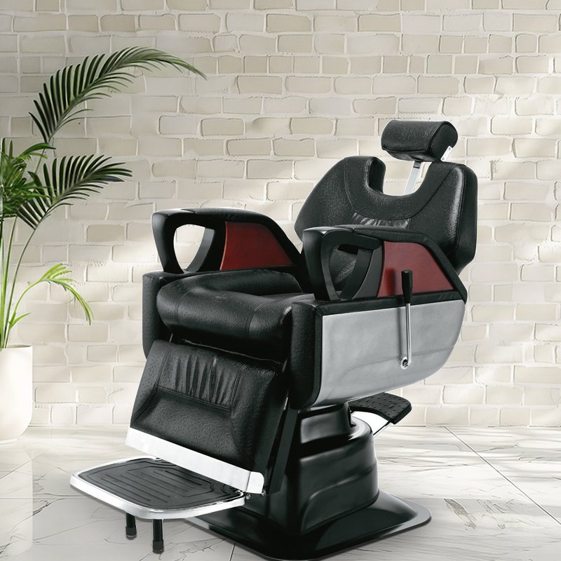 Jincheng high-end barber chair selling heavy comfortable barber shop equipment hydraulic classic hairdressing salon chair.