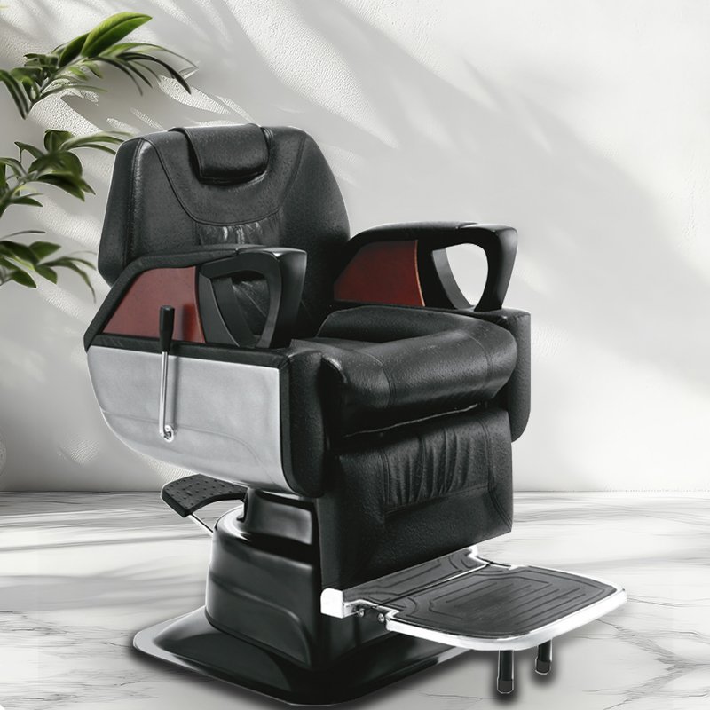 Jincheng high-end barber chair selling heavy comfortable barber shop equipment hydraulic classic hairdressing salon chair.
