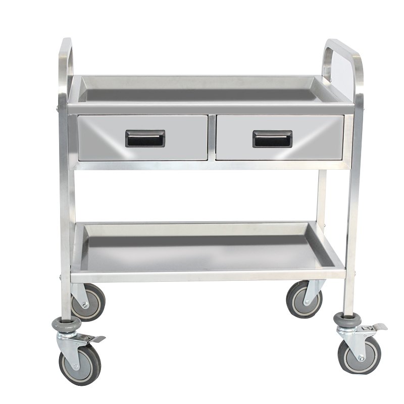 hospital Medical Trolley Cart Mobile Rolling Cart Dental Lab ,Stainless Steel Push cart
