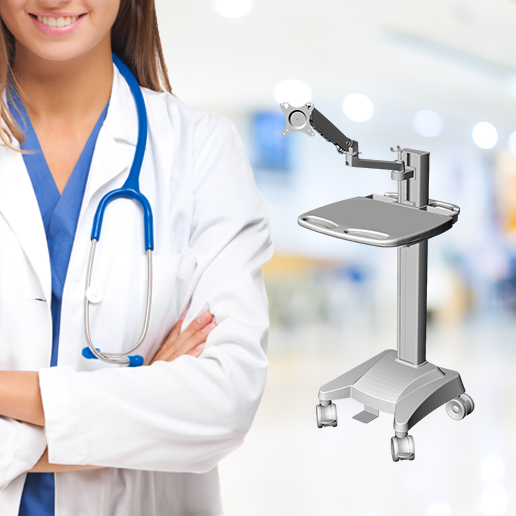 Medical equipment wheeled computer cart multi-functional equipment cart