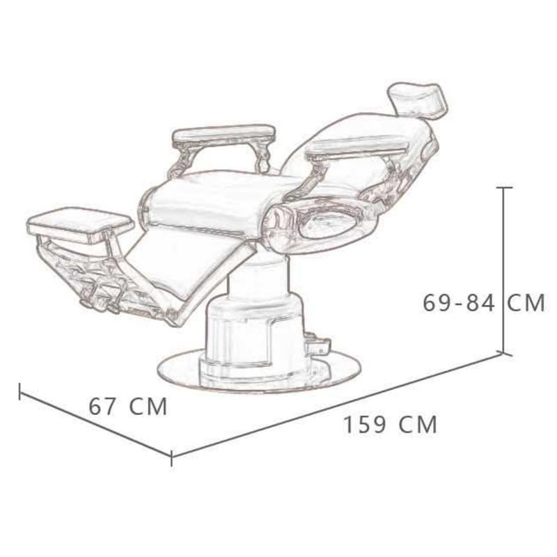 High-end luxury barber chair electric lift, Cipri material, metal steel bracket, with pedal