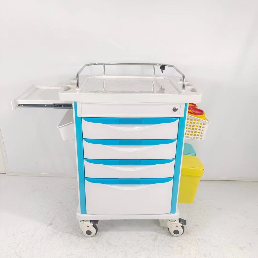 Wholesale Abs Plastic Hospital Heavy Duty Automated Medication Dispensing Cart Trolley With Lock Box