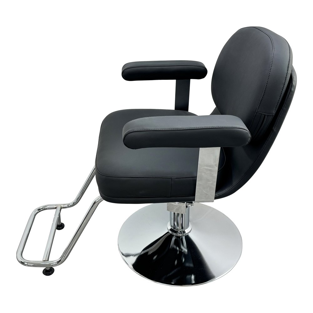 Hair salon equipment barber chairs black synthetic leather 360 degree rotation for hair cutting salon