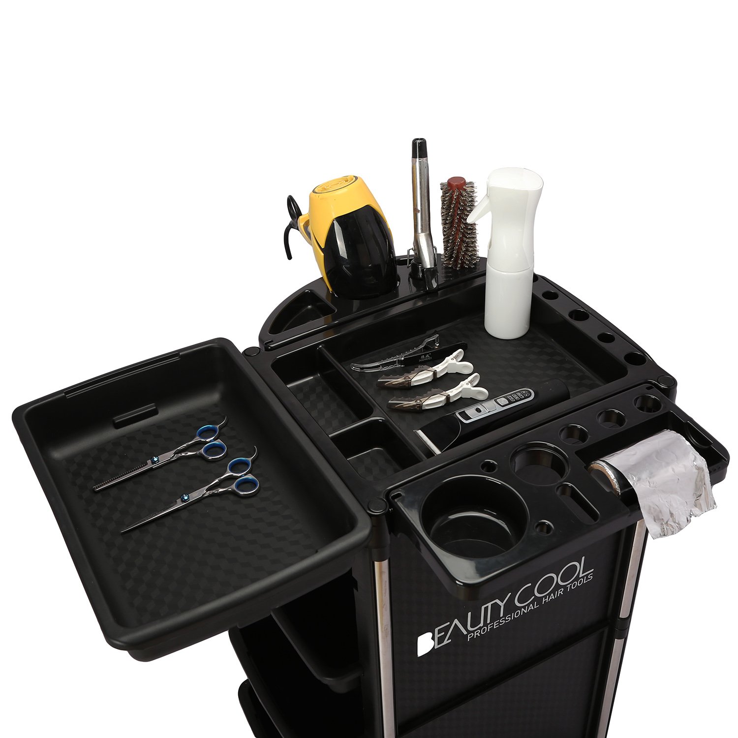 Hot Selling Beauty Salon Furniture ABS Plastic Logo Printing Fashionable Hair Salon Furniture Trolley Traditional
