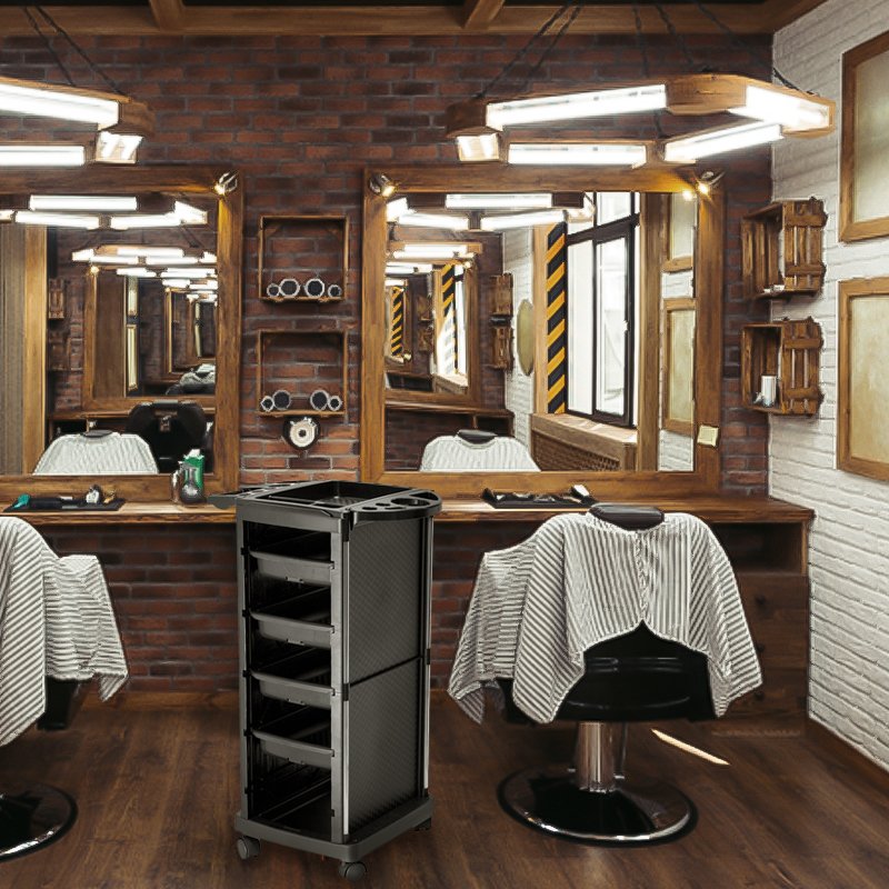 Hot Selling Beauty Salon Furniture ABS Plastic Logo Printing Fashionable Hair Salon Furniture Trolley Traditional