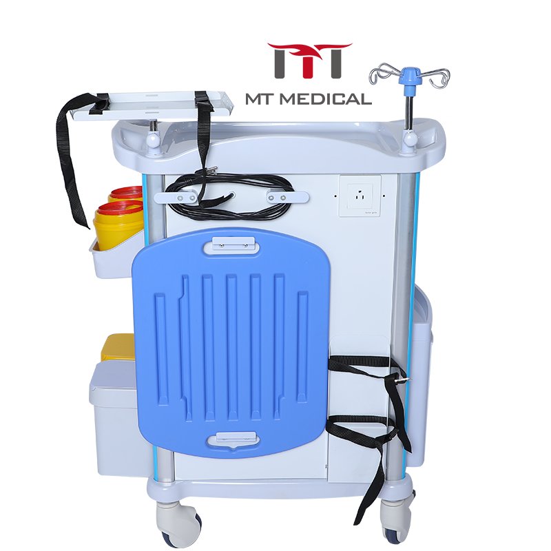 MT MEDICAL Hospital Furniture ABS Emergency Medical Trolley For Hospital Usage Medicine Trolley Cart