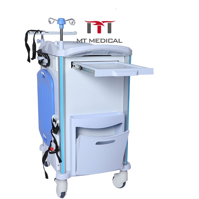 MT MEDICAL Hospital Furniture ABS Emergency Medical Trolley For Hospital Usage Medicine Trolley Cart
