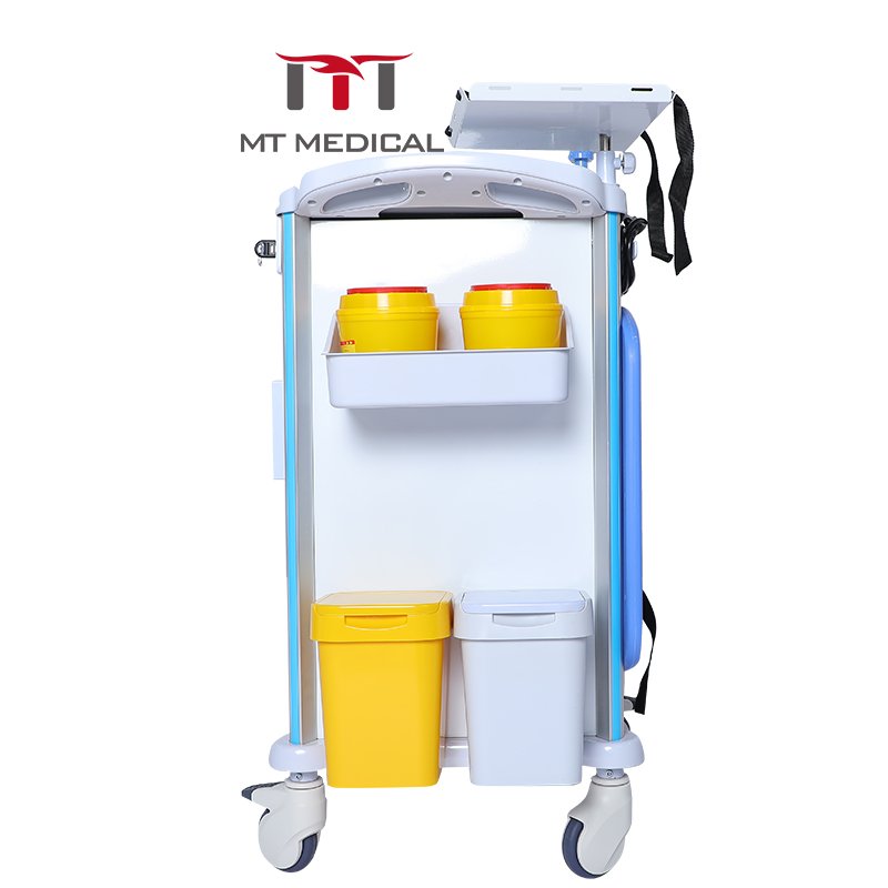MT MEDICAL Hospital Furniture ABS Emergency Medical Trolley For Hospital Usage Medicine Trolley Cart