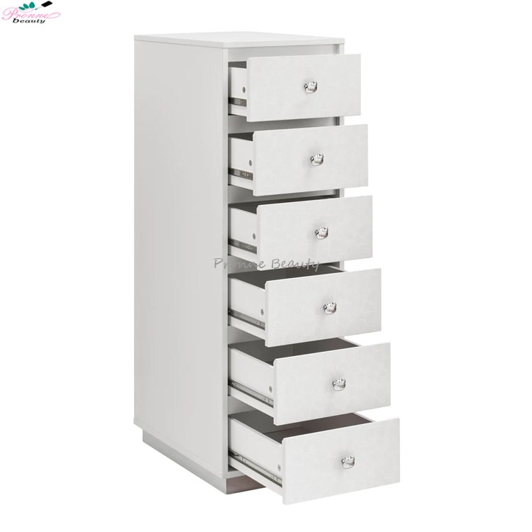 Wholesale Beauty Salon Furniture 6 Drawer Dresser Chest Large Gold Salon Trolley Cabinet