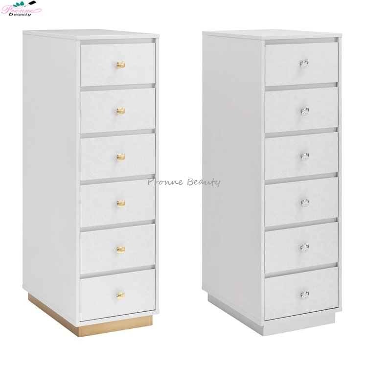 Wholesale Beauty Salon Furniture 6 Drawer Dresser Chest Large Gold Salon Trolley Cabinet