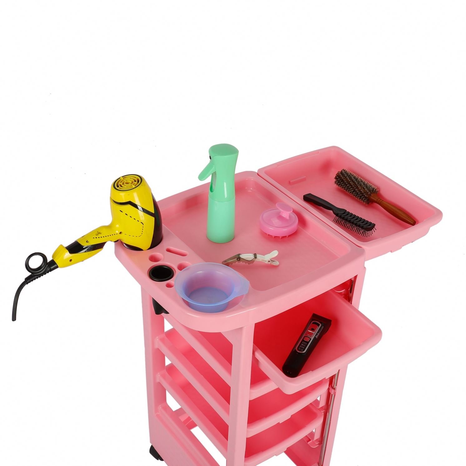 Wholesale Hair Storage Cart Salon Storage Organizer Pink Beauty Salon Trolley With Drawers